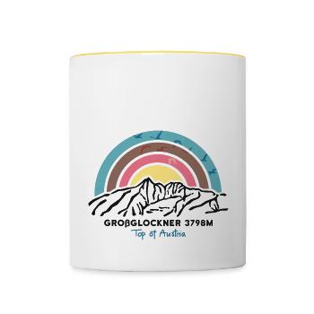 Großglockner Hiking Mountaineering In Austria - Contrasting Mug - white/yellow - Front