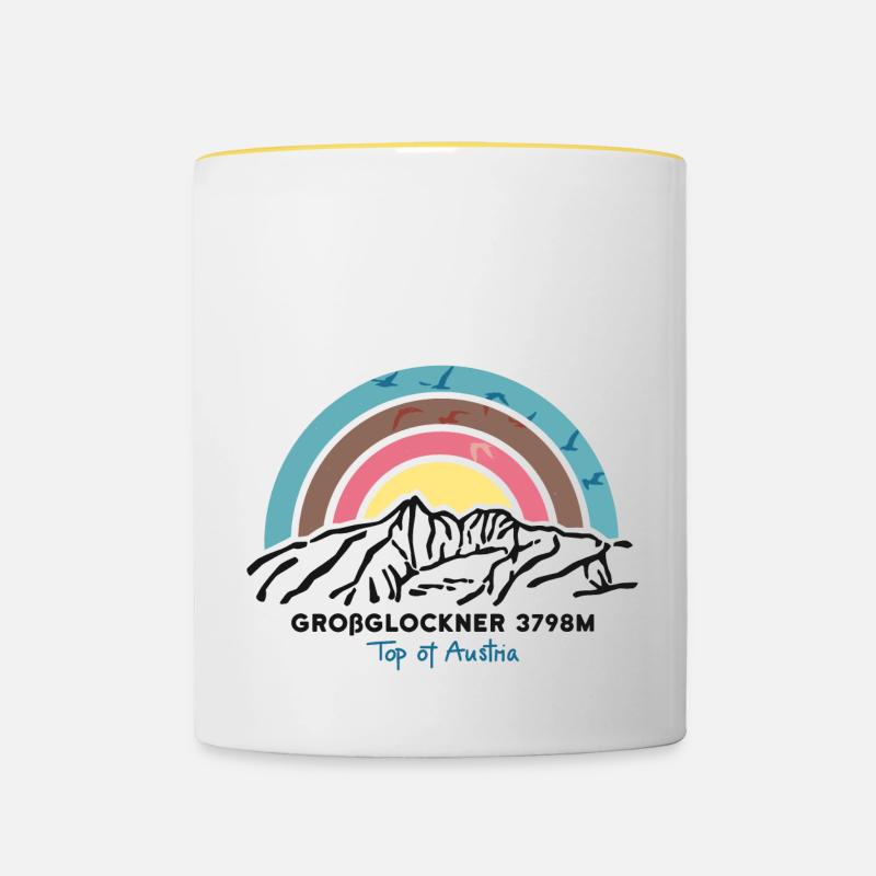 Großglockner Randonnée Alpinisme En Autriche - Mug contrasté - blanc/jaune