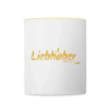 Geschenkidee Liebhaber - Tasse zweifarbig - Weiß/Gelb - Vorne