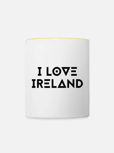 I LOVE IRELAND - Tasse zweifarbig - Weiß/Gelb