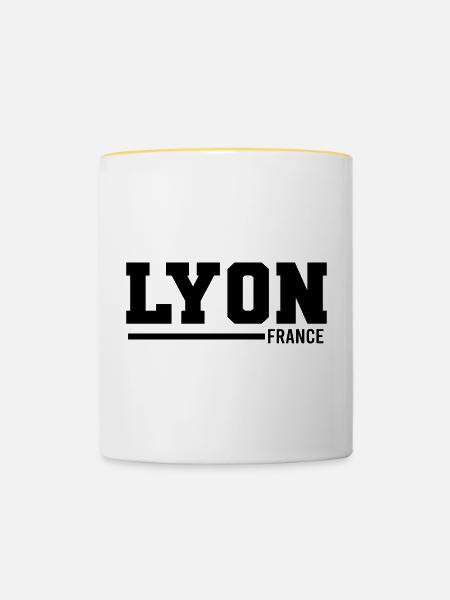 Lyon | Frankreich - Tasse zweifarbig - Weiß/Gelb