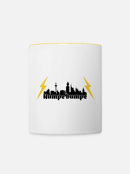Humpe bumpe ffm skyline - Tasse zweifarbig - Weiß/Gelb