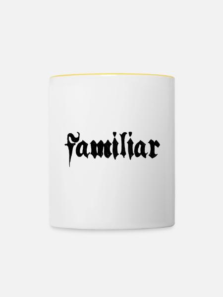 familiar Vertrauter - Tasse zweifarbig - Weiß/Gelb