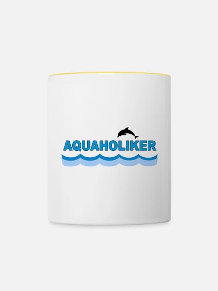 AQUAHOLIKER - Tasse zweifarbig - Weiß/Gelb