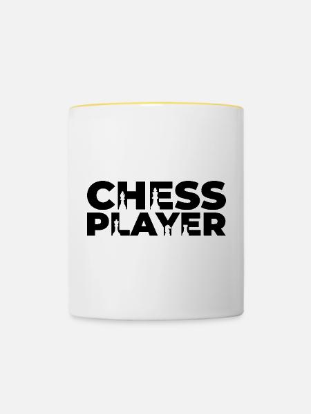 Schachspieler - Tasse zweifarbig - Weiß/Gelb
