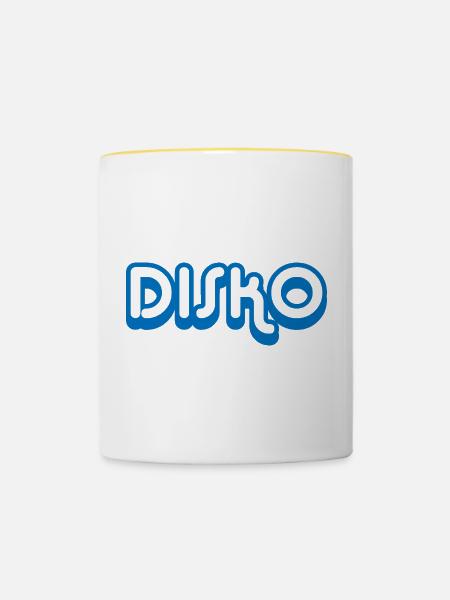 DISKO Nicki - Tasse zweifarbig - Weiß/Gelb