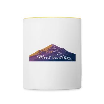 Illustration de paysage de montagne vibrant - Mug contrasté - blanc/jaune - Devant