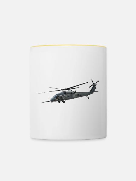 Helikopter - Tasse zweifarbig - Weiß/Gelb
