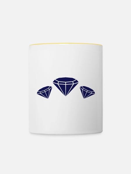 diamonds diamant kristall crystal - Tasse zweifarbig - Weiß/Gelb