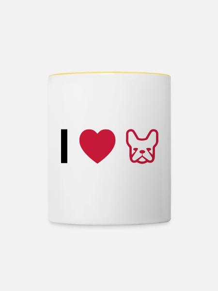 French Bulldog - Tasse zweifarbig - Weiß/Gelb