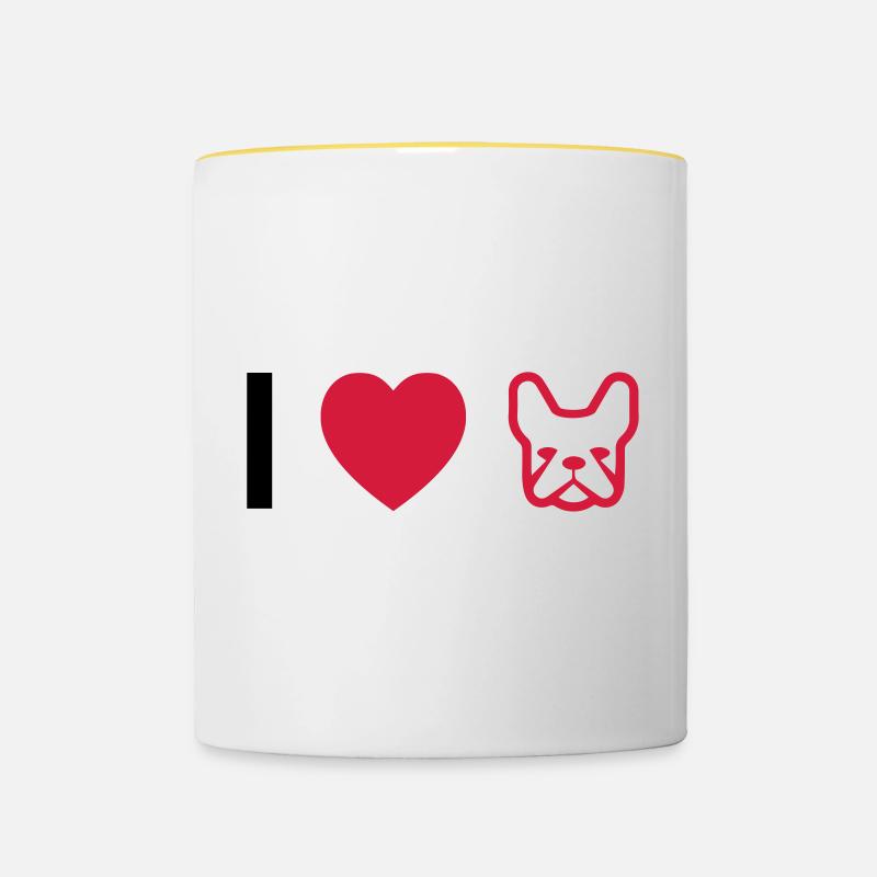 French Bulldog - Contrasting Mug - white/yellow