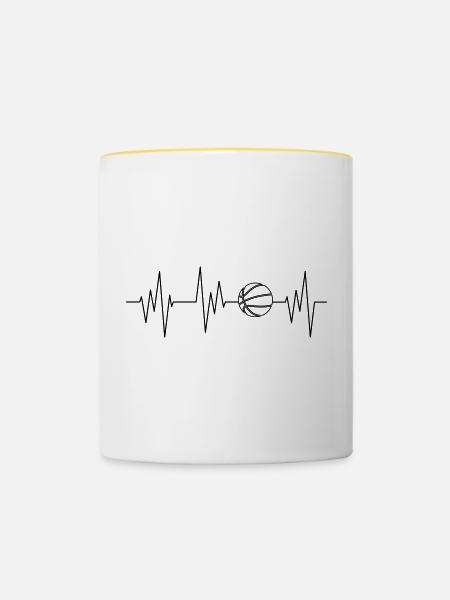 Basketballer - Tasse zweifarbig - Weiß/Gelb