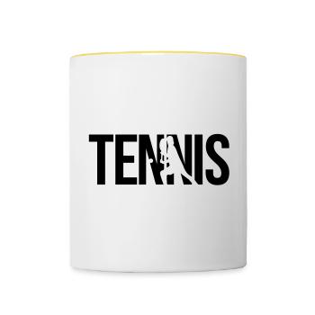 Tennis - Tasse zweifarbig - Weiß/Gelb - Vorne