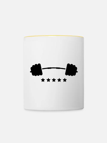Gewichte - Tasse zweifarbig - Weiß/Gelb