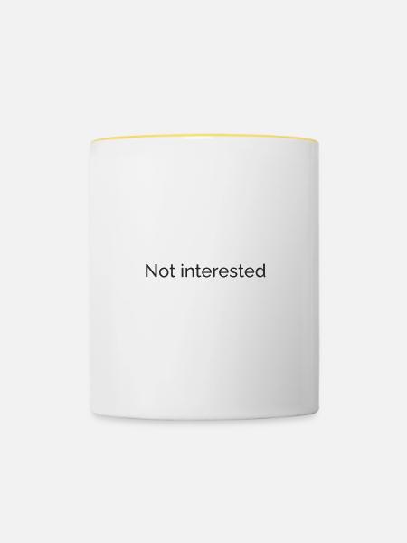 Not interested - Tasse zweifarbig - Weiß/Gelb