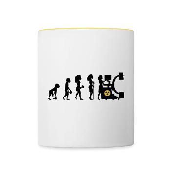 Humour Manip Radio de bloc pour Femme Radiologie - Mug contrasté - blanc/jaune - Devant