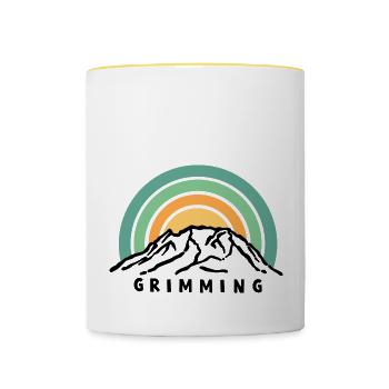 Grimming Irdning Ennstal Donnersbach Wörschach - Tasse zweifarbig - Weiß/Gelb - Vorne