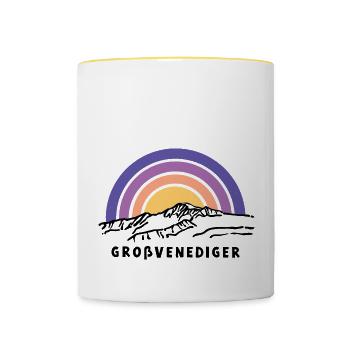Großvenediger Salzburg Tirol Austria Hohe Tauern - Tasse zweifarbig - Weiß/Gelb - Vorne