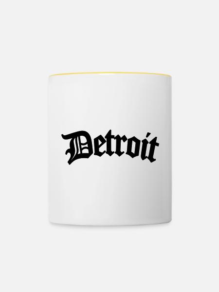 detroit - Tasse zweifarbig - Weiß/Gelb