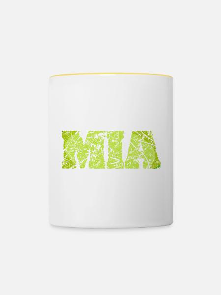 Geschenk Mia - Tasse zweifarbig - Weiß/Gelb