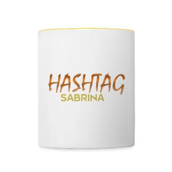 Hashtag Social Media SABRINA Sabrina - Tasse zweifarbig - Weiß/Gelb - Vorne