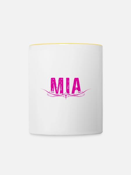 MIA verziert - Tasse zweifarbig - Weiß/Gelb
