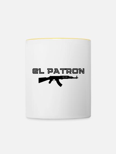 El Patron – Der Macher Look - Tasse zweifarbig - Weiß/Gelb