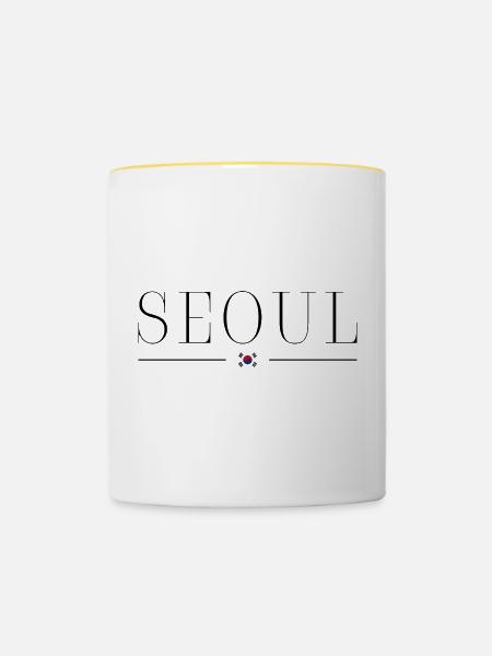 Ich liebe Seoul - Tasse zweifarbig - Weiß/Gelb