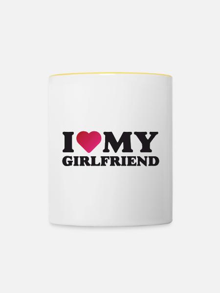Ich liebe meine Freundin - Tasse zweifarbig - Weiß/Gelb