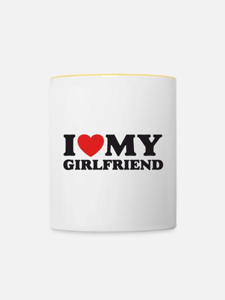 Ich liebe meine Freundin - Tasse zweifarbig - Weiß/Gelb