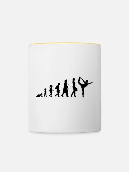 Yogini Entwicklung - Tasse zweifarbig - Weiß/Gelb