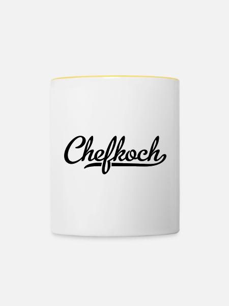 Chefkoch - Tasse zweifarbig - Weiß/Gelb