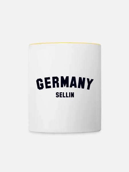 SELLIN Germany - Tasse zweifarbig - Weiß/Gelb
