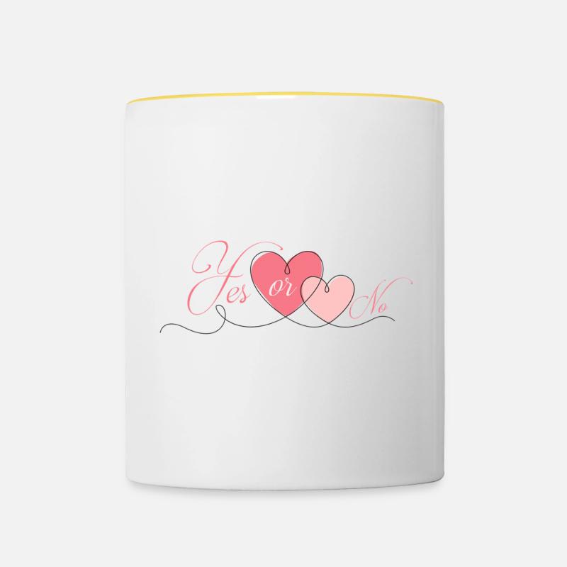 JA ODER NEIN - Tasse zweifarbig - Weiß/Gelb