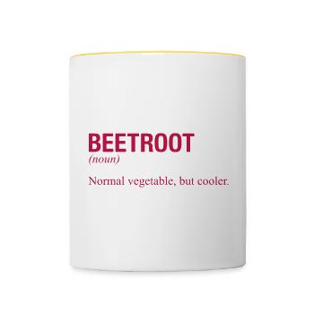 BEETROOT Rote Bete - Contrasting Mug - white/yellow - Front