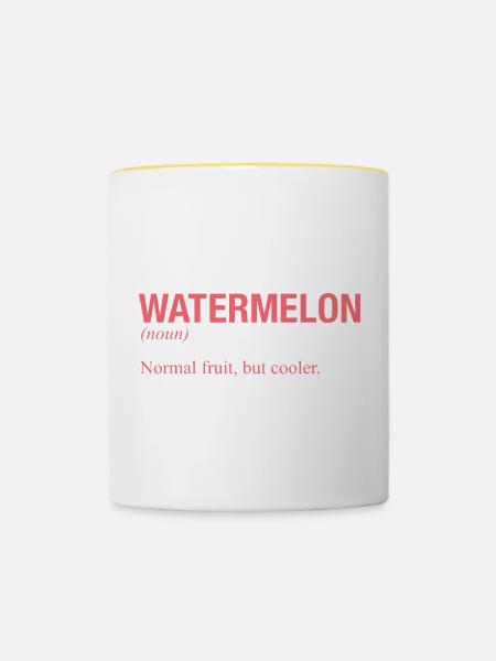 WATERMELON Wassermelone - Tasse zweifarbig - Weiß/Gelb