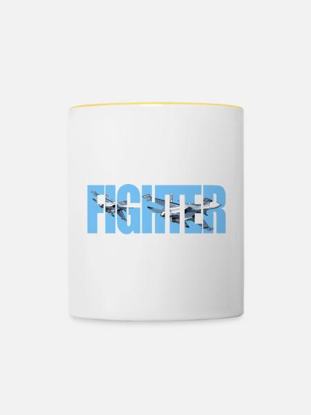 Fighter Su-30SM - Tasse zweifarbig - Weiß/Gelb