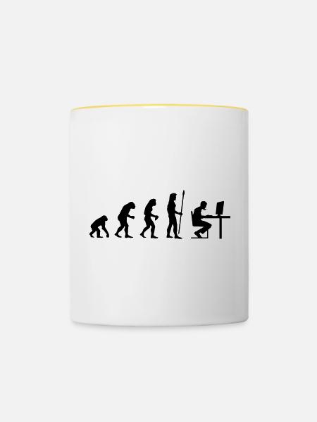 evolution_pc_gamer4 - Tasse zweifarbig - Weiß/Gelb
