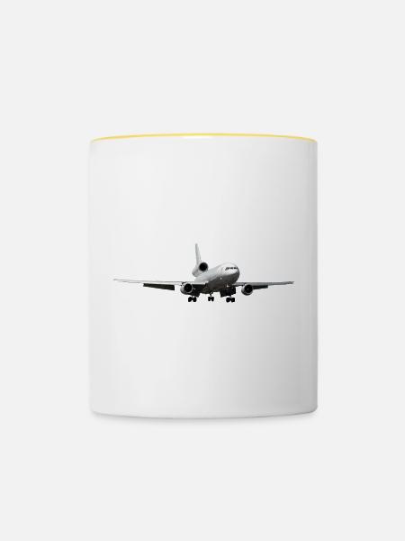 DC-10 - Tasse zweifarbig - Weiß/Gelb