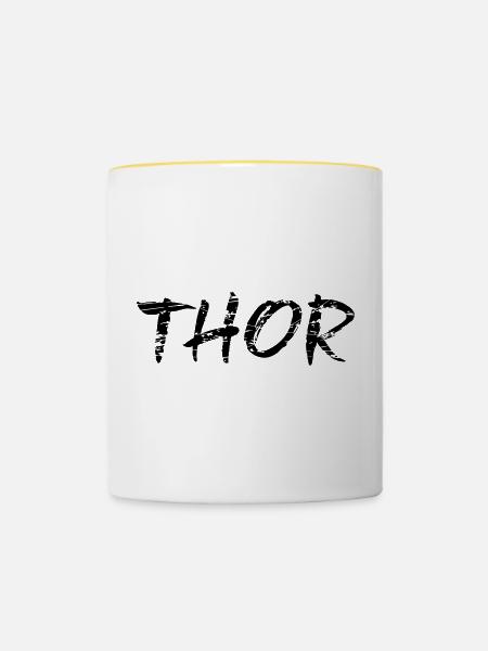 Thor - Tasse zweifarbig - Weiß/Gelb