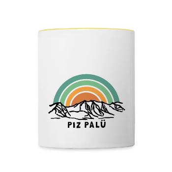 Piz Palü Bernina Engadin Schweiz Sondrino Italien - Tasse zweifarbig - Weiß/Gelb - Vorne
