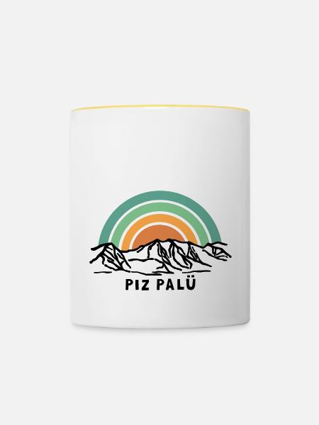 Piz Palü Bernina Engadin Schweiz Sondrino Italien - Tasse zweifarbig - Weiß/Gelb
