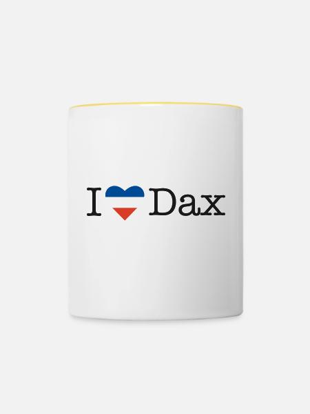 I love Dax - Tasse zweifarbig - Weiß/Gelb