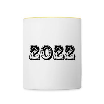 2022 - Year - Gift Idea - Contrasting Mug - white/yellow - Front