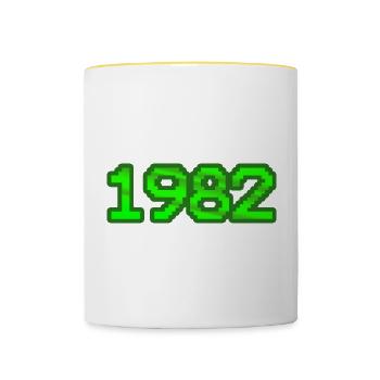 Computer Nerd 1982 - Contrasting Mug - white/yellow - Front