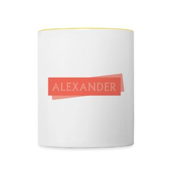 Shield ALEXANDER Alex Alexander - Contrasting Mug - white/yellow - Front