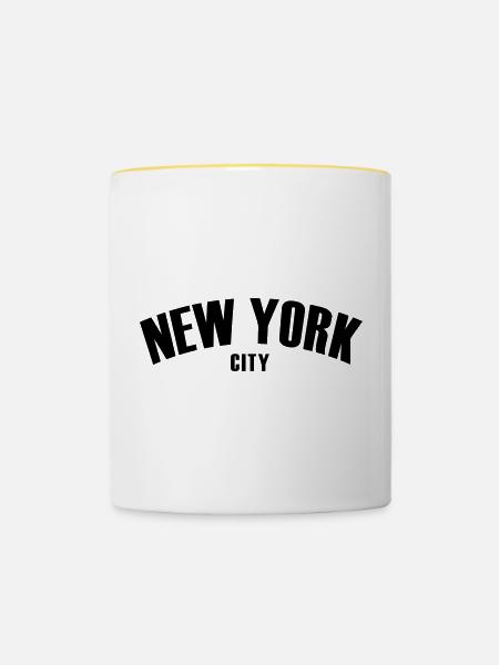 new york shirt - Tasse zweifarbig - Weiß/Gelb