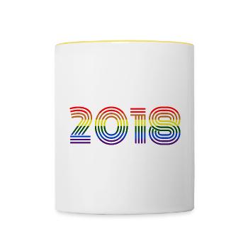 Year 2018 - Contrasting Mug - white/yellow - Front