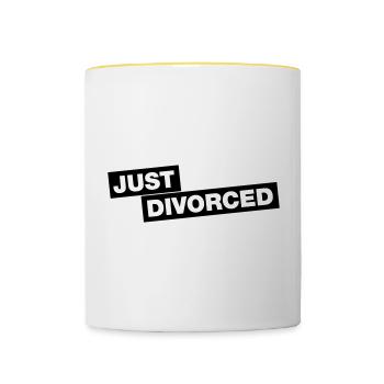 Just divorced - Contrasting Mug - white/yellow - Front