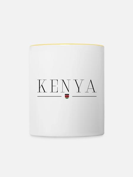 Ich liebe Kenia - Tasse zweifarbig - Weiß/Gelb